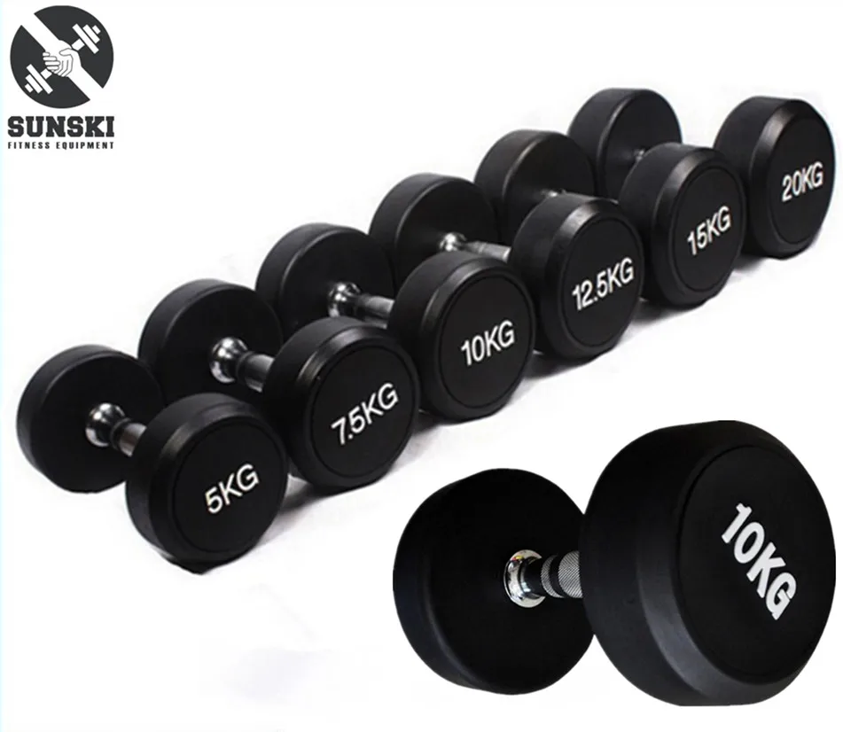 cheap rubber dumbbell sets