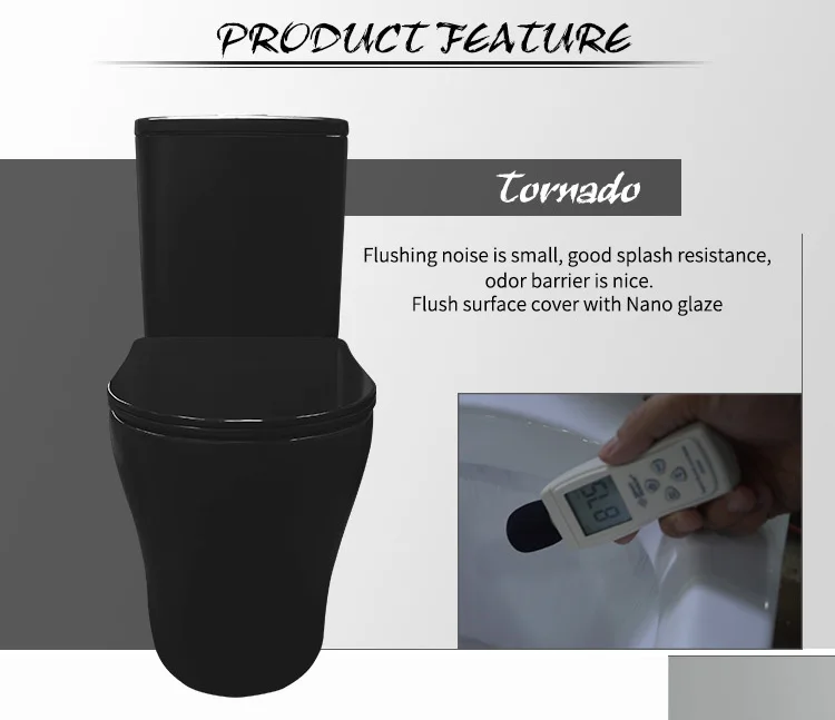 Black toilet urea seat cover 3/4.5L wels flush matte finish