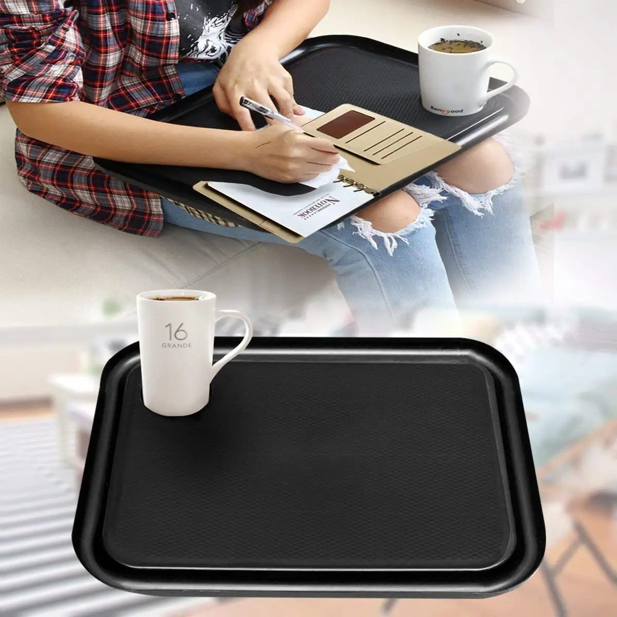 SAFETYON Handy Lap Top Tray Holder Laptop Table Outdoor Breakfast Learning Desk Quality Laptop Lap Desk TV Tray