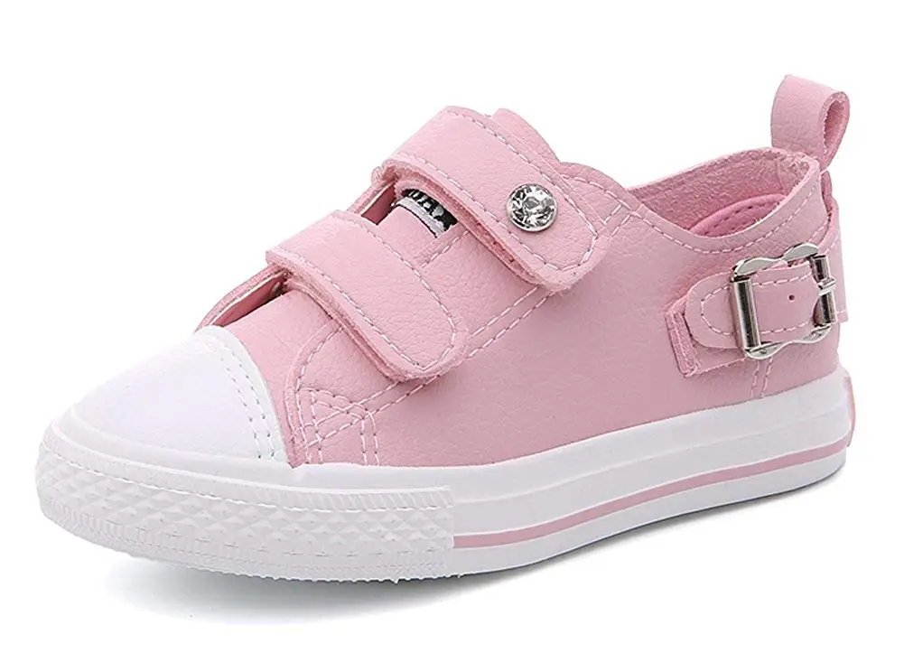 iDuoDuo Kids Casual Low Top Flat Loafers Fashion Buckle Rhinestone Leather Sneakers (Toddler/Little Kid/Big Kid)