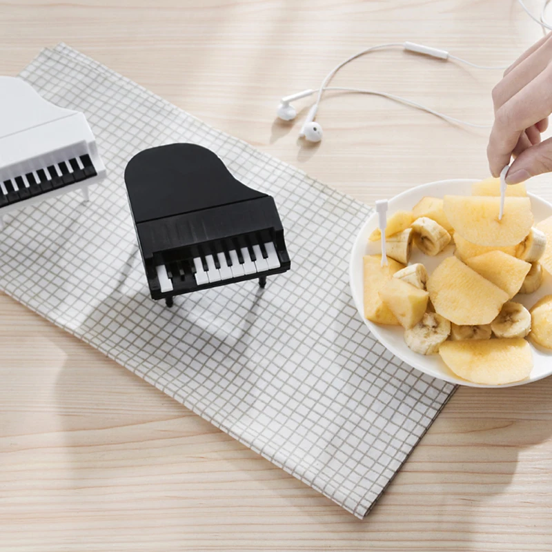 
Creative Piano Design Snack and Fruit Picker Fork Stick 