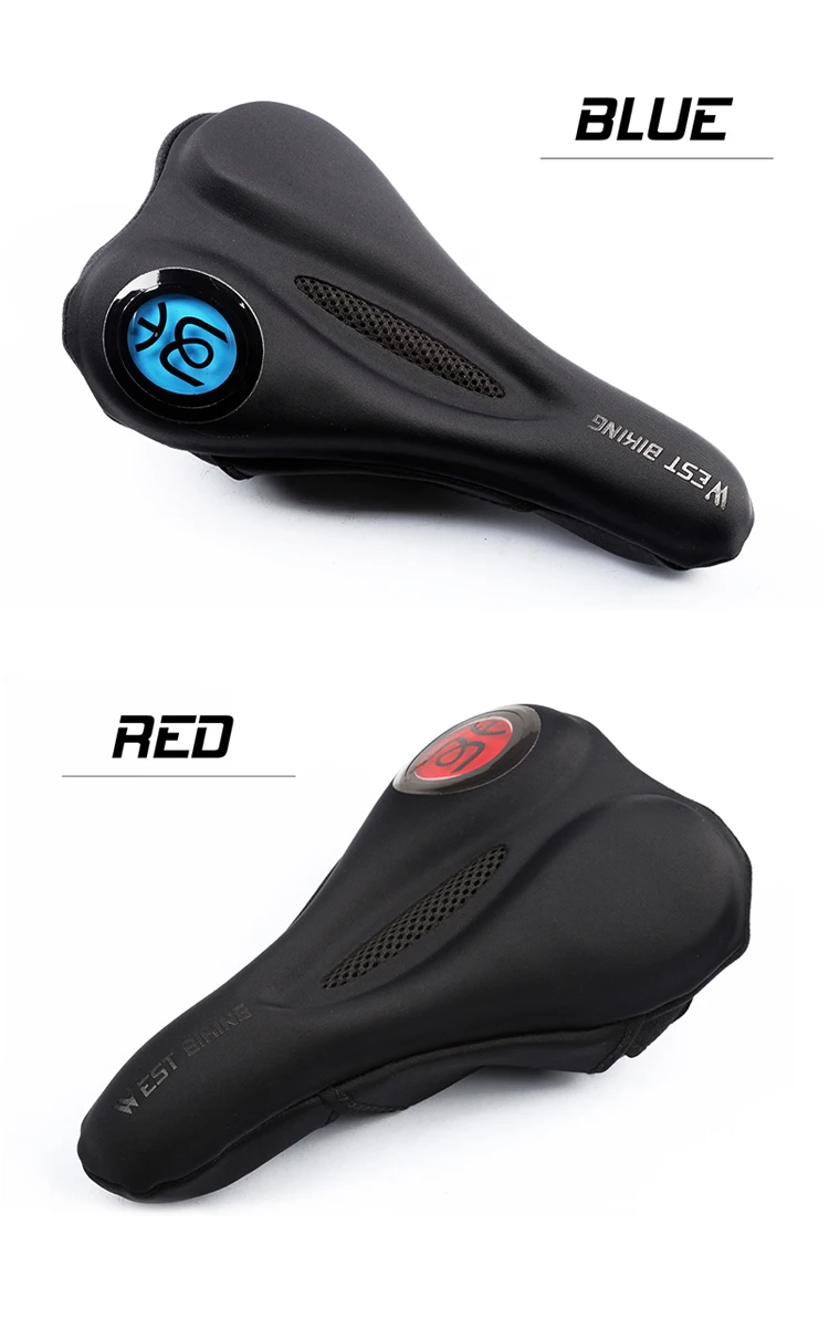 West Biking Bike Saddle Cover Memory Foam Silicon Gels Cycling Seat Mat