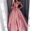 ZH1063X Long Prom Dresses 2019 Strapless Draped Ruffles Satin Formal Dress Arabic Evening Party Gowns Red Carpet Dress