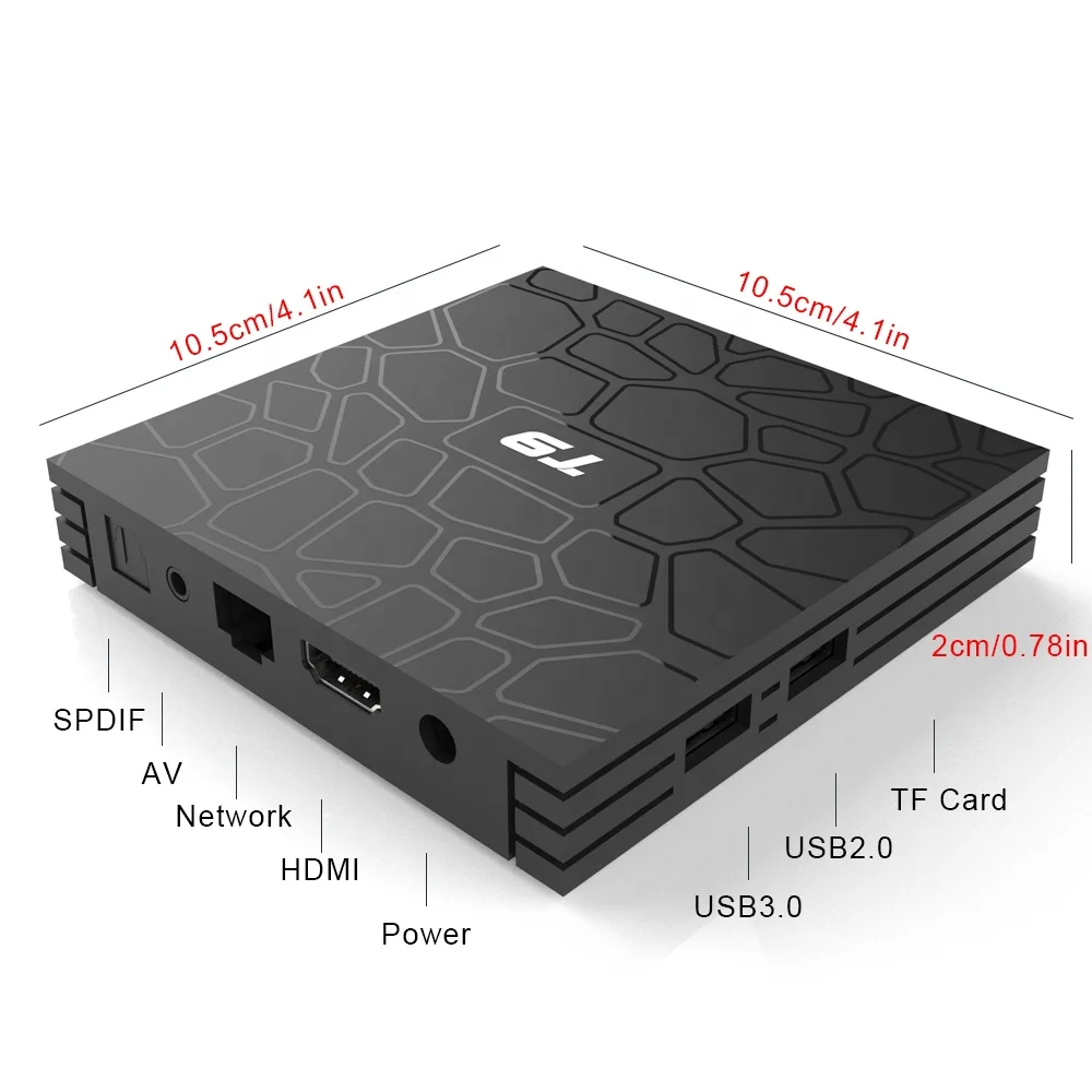 

2019 T9 Android 9.0 4GB 32GB Rockchip RK3328 4K WiFi Smart TV box Media