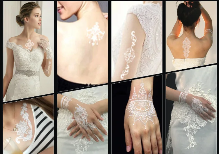 factory directly white black henna temporary sticker