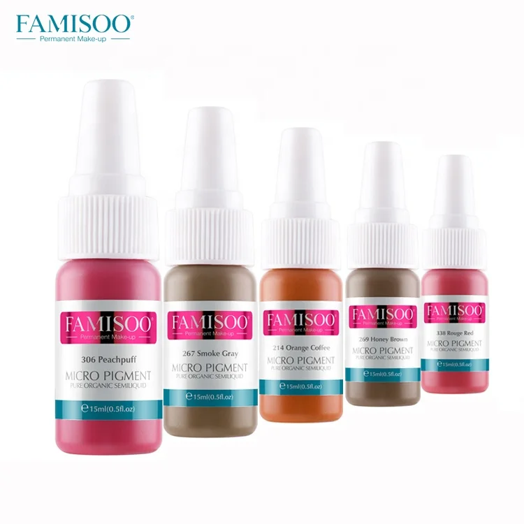 

FAMISOO Permanent Makeup Microblading Pigment Best Tattoo Ink For Permanent Eyebrow,Eyeliner,Lip, 36