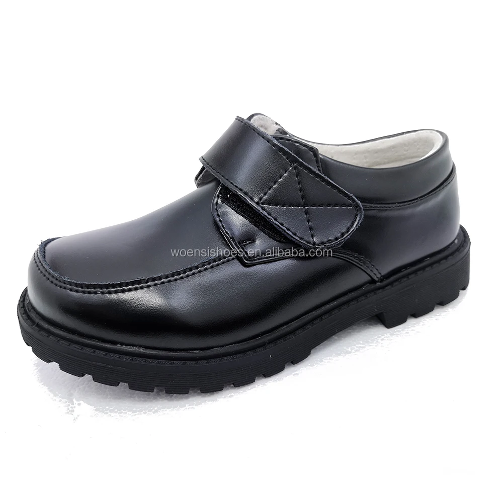 New custom factory wholesale kids black leather school uniform student shoes for boys