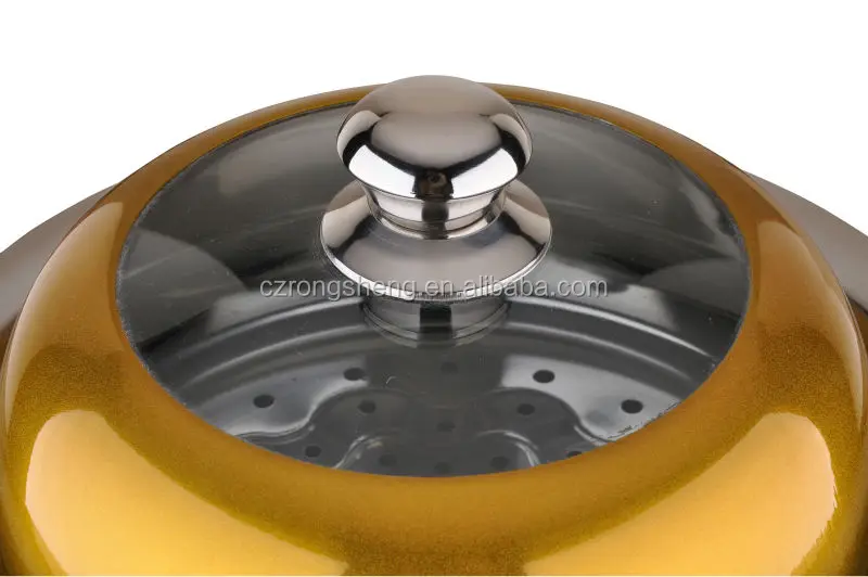 
Hot sale golden colorful stainless steel food steamer the flying saucer pot with lid 