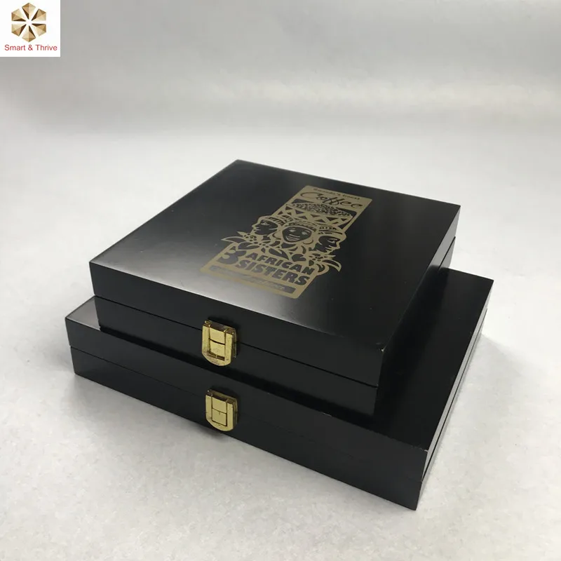 Wholesale Cheap Custom Craft Wood Wedding Gift Box Black Small