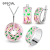 Special mongolia 925 silver enamel dubai gold plated jewelry set