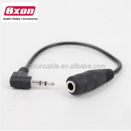

13cm 2.5mm 1/8 Stereo Male to 3.5mm Stereo Female Audio Adapter Cable, Black