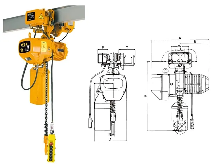 380 volt 10 ton double lifting speed electric chain hoist equipment used for workshop