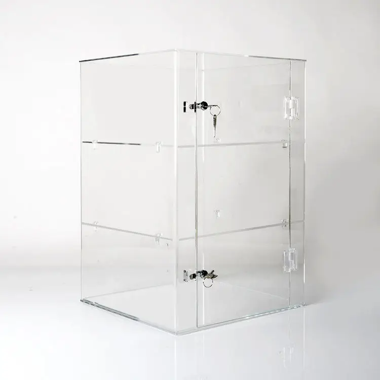 Customized 3 Tiers Clear Lockable Showcase Acrylic Display Box Buy