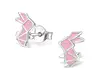 Pink Enamel Roller Skate Stud Earrings for Girls