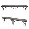 Outdoor camp folding in half long table portable picnic bench brown color