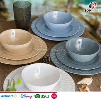 Novelty Microwave Safe Melamine Dinner Set With Embossed Texture Novelty Microwave Safe Melamine Dinner Set With Embossed Texture