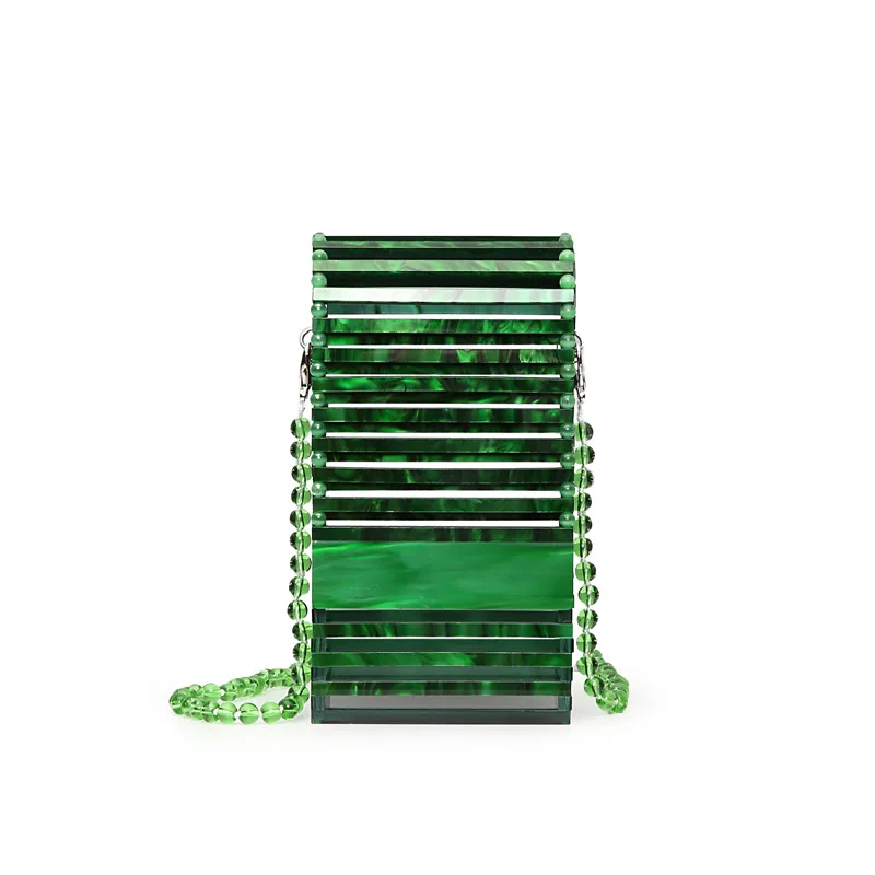 

New woman crossbody bag summer simple and fresh hand-woven mobile phone bag acrylic cage bag, Customzied