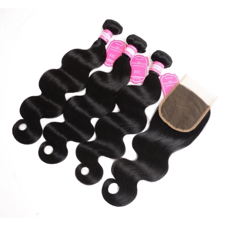 

Body Wave Brazilian Hair Weave 3 Bundles With Closure Human Hair Extension