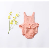 

Yiwu Boutique Baby Ruffled Summer Backless Rompers Wholesale Girls Clothes Seersucker Girl Dress Rompers