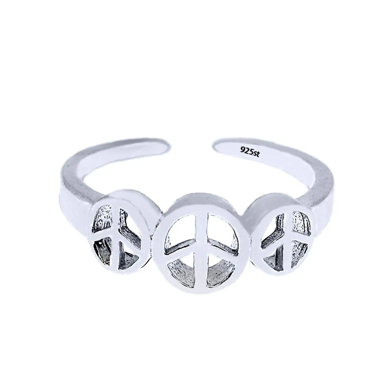 Liara Polished and Nickel Free Anchor Toe Ring Adjustable with Crystal