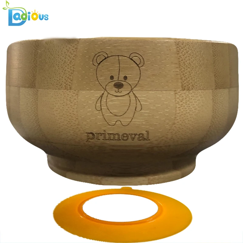New Arrival Products Bamboo Bowl Suction Baby Spoon Bamboo Bpa Free