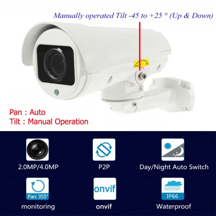 Poe Ptz Ip Camera,1080p 2mp 10x Zoom Network Hd Onvif Waterproof ...