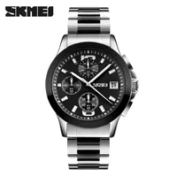 

skmei 9126 japan quartz movement mens chronograph watches stainless steel