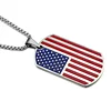 Classic Unisex Silver Dog Tag Pendant Jewelry Stainless Steel American Flag Necklace