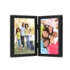 High quality 5x7 Inch Hinged Dual folding Picture Wood Photo Frames with Glass Front Foldable Picture Frame