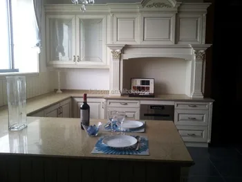 Golden White Paint Finish Solid Wood Kitchen Cabinet Golden White Paint Finish Solid Wood Kitchen Cabinet