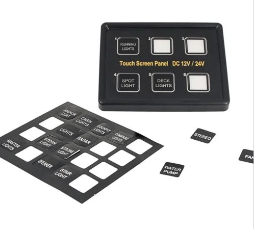 
12V/24V 6 Gang LED Switch Panel Slim Touch Control Panel Box for Car Marine Boat 