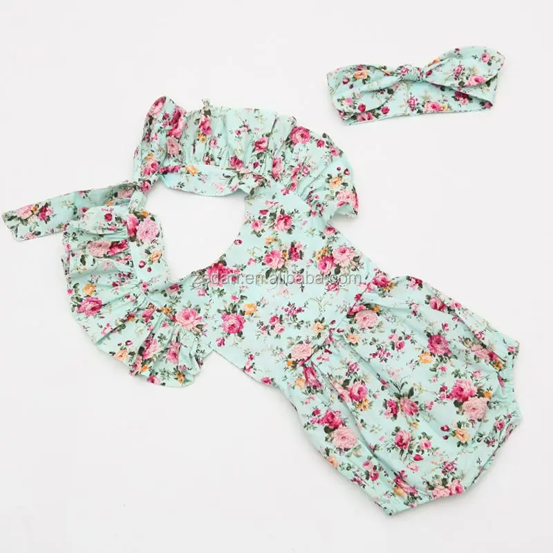 

High Quality Reasonable Price Pompom Baby Rompers Toddler Age And 100% Cotton Newborn Baby Romper Clothes Floral Rompers, N/a