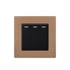 FIKO 86 type 16A 3 gang 1 way three position single control switch champagne gold aluminum wire drawing power switch socket