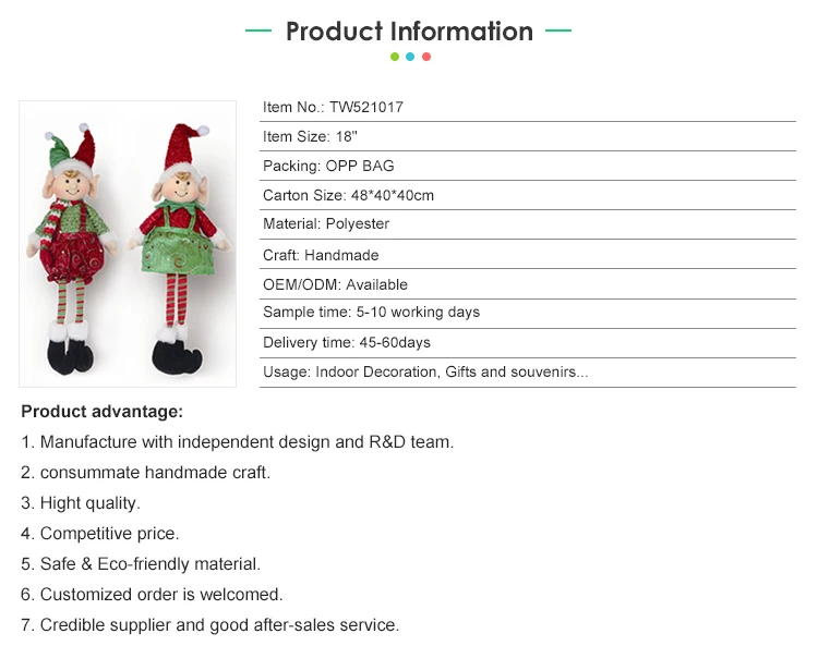 18" Colorful Ornament Hanging Long Legged Fairy Small Plush Baby Dolls