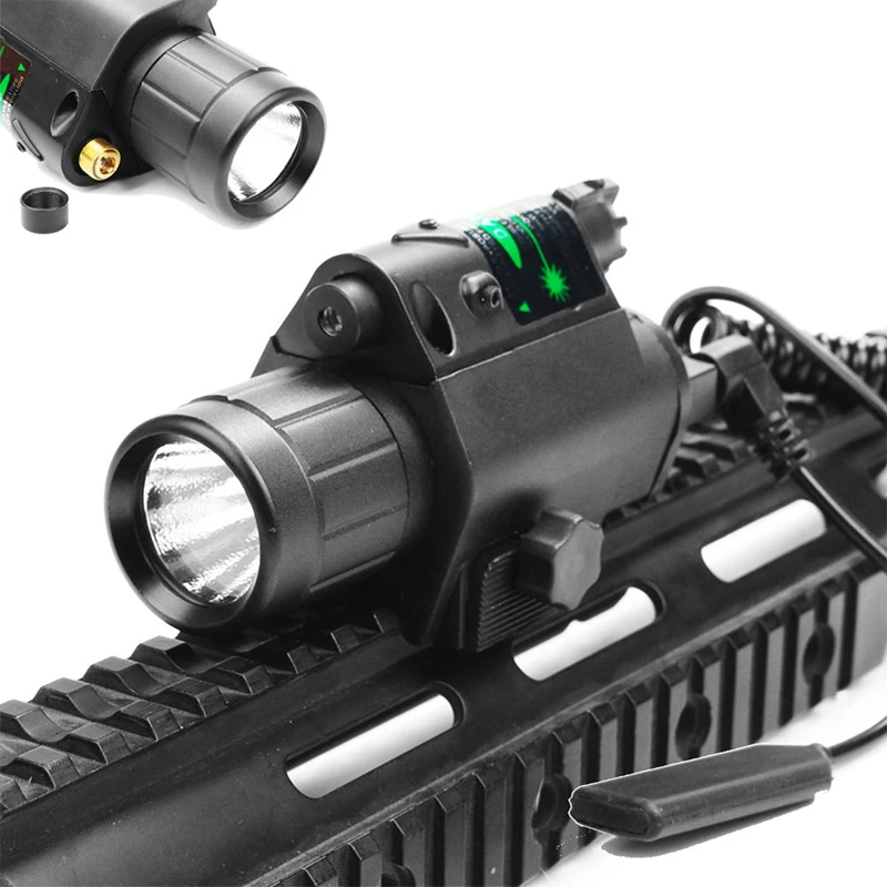 

Hunting combination green/red laser sight and LED flashlight with 20mm Picatinny rail mounted for 17 19 22 hunting rifle
