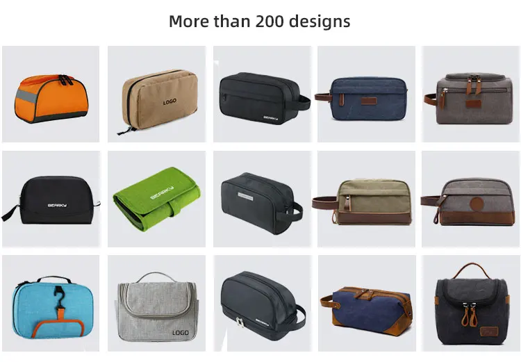 BEARKY wholesale custom logo mens vintage canvas dopp kit canvas leather travel toiletry bag for men