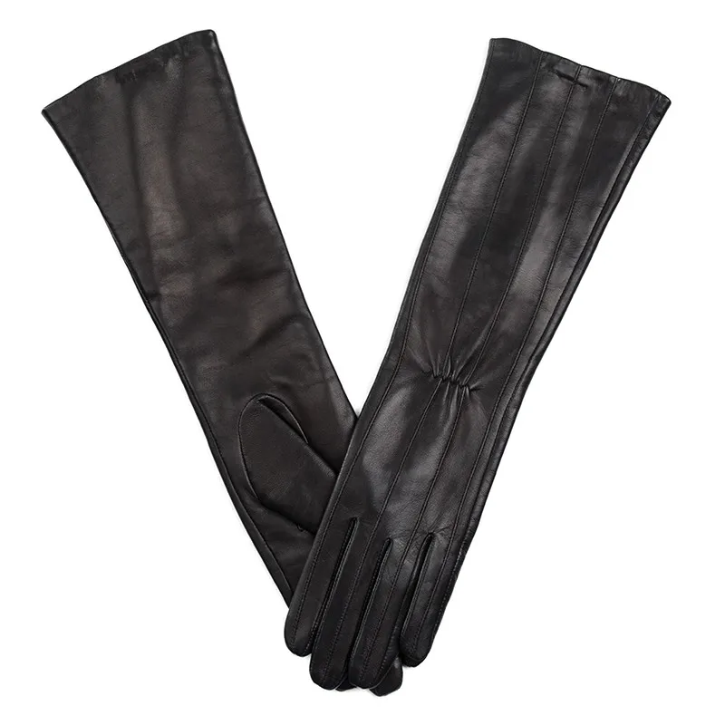 long black leather opera gloves