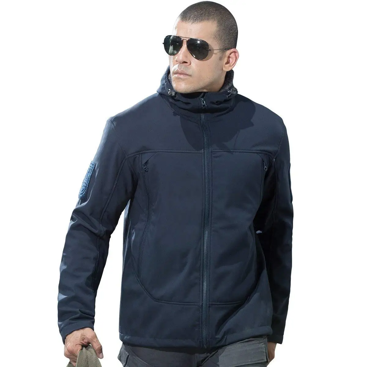FREE SOLDIER Tactical Jacket Soft Shell Fleece Lined Water Repellent Coat Windproof Outwear Black Blue Jacket