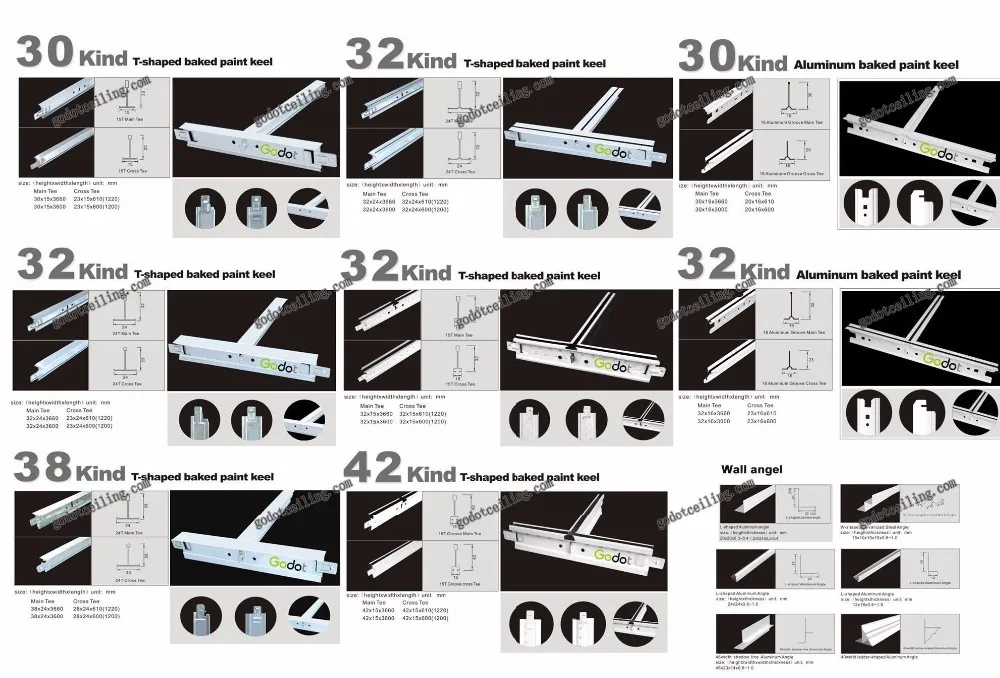 Godot Suspension Ceiling T Bar Steel Ceiling T Grid Ceiling Grid View Suspension Ceiling T Bar Godot Godot Oem Product Details From Guangzhou