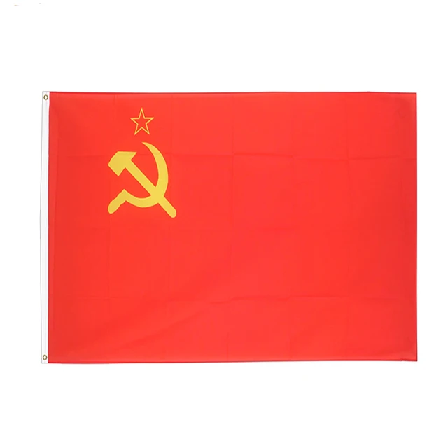 Wholesale 100% Polyester Stock Outdoor Flying USSR Russia Flag of Soviet Union EN-71 Certified Digital Printed