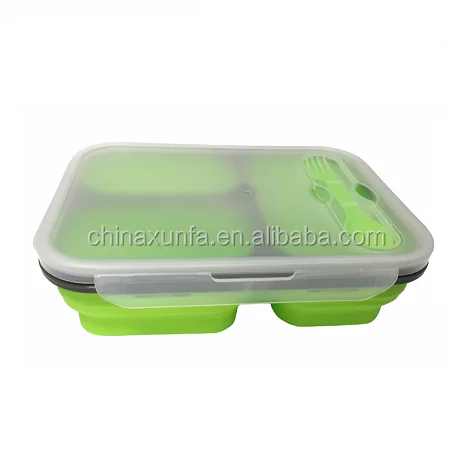 Buy Wholesale China Lunch Box Three-grid Lunch Box Outdoor Cutlery Silicone  Foldable Lunch Box Portable Sealed Lunch Box & Lunch Boxes at USD 2.9