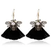 Big Bee Tassel Stud Earrings For Women Boho Ethnic Long Fringed Earring