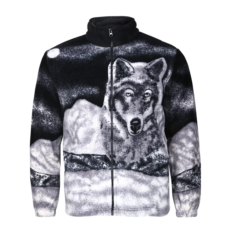

Classics style high quality printed fleece jacket for men, Customized color