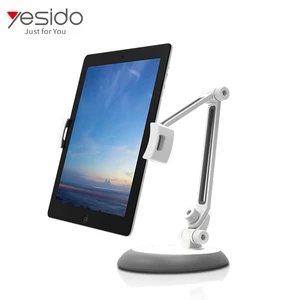 Adjustable swing arm tablet stand holder mount, flexible arm mobile phone tablet holder for desk