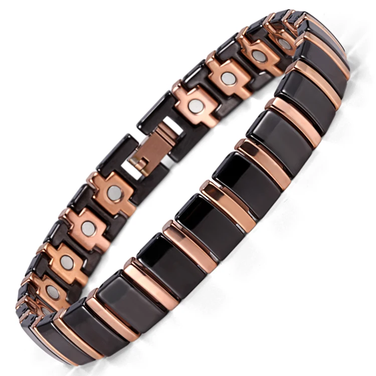 

Stock 2018 New Germanium Magnetic Rose Gold Black Stone Beads Ceramic Jewelry, N/a