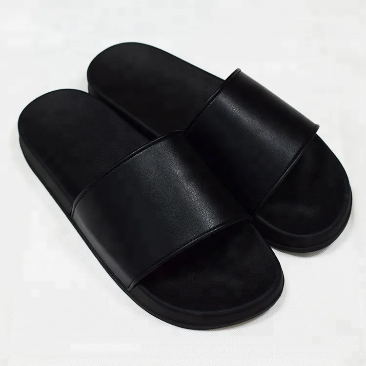  Blank  Sandal  Slide  Custom Logo Slide  Sandal  Slipper Black 