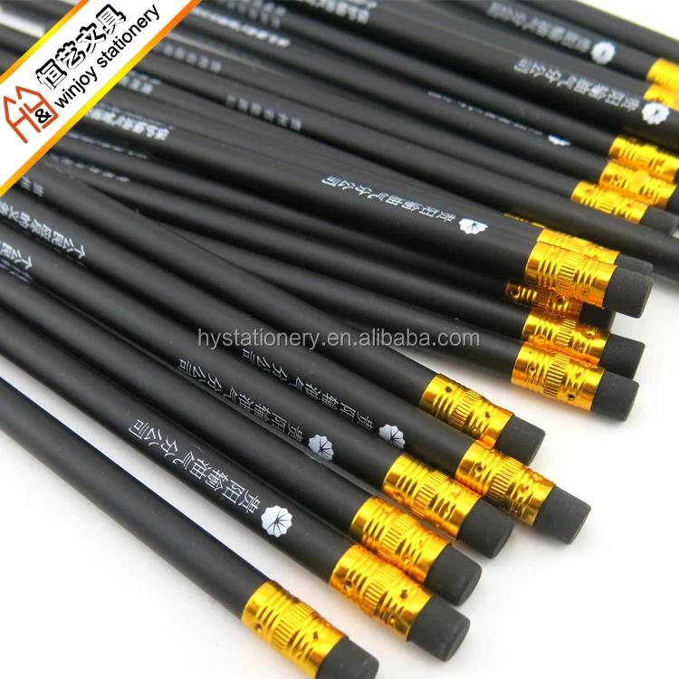 New Coming 7.5inch Black Eraser With Golden Aluminum Circle Black