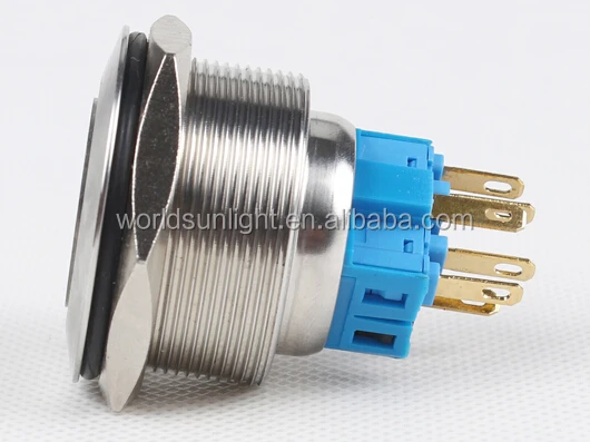 30mm 5A momentary illuminated led light type waterproof metal push button switch