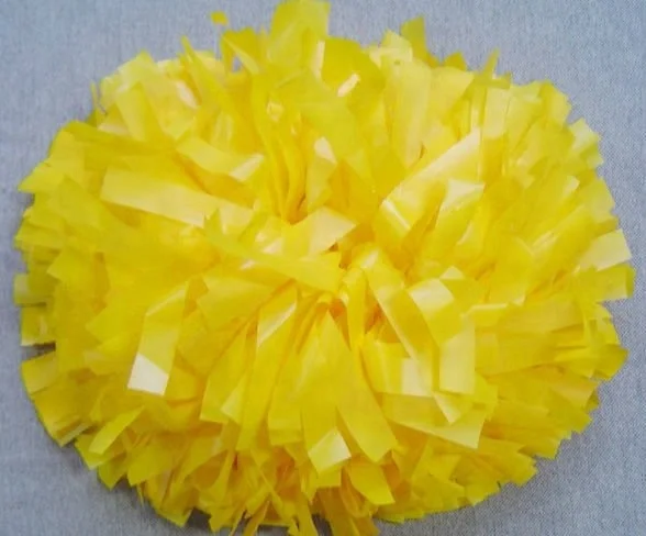 plastic yellow pom pom cheerleader poms
