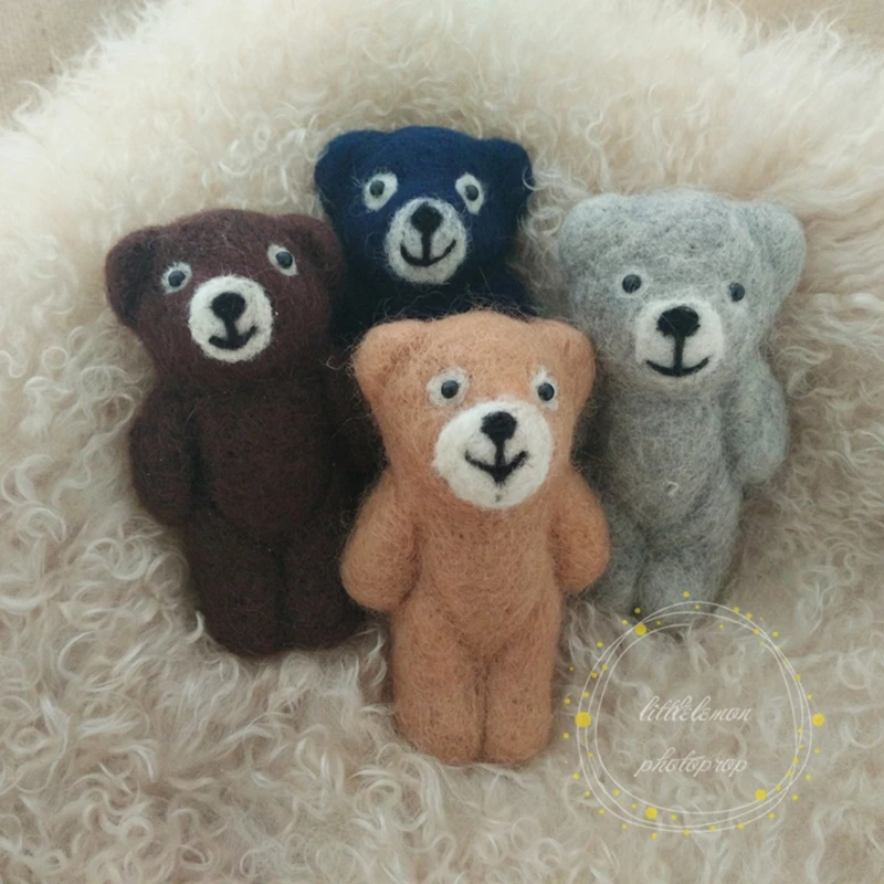 
Woolen felt teddy bear doll,baby photo posing toy,newborn photography props 